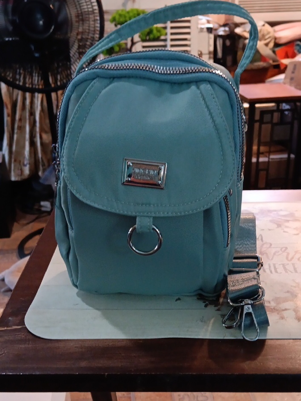 Sea Foam Green Mini Crossbody Backpack Bag - Women's Casual Shoulder Bag